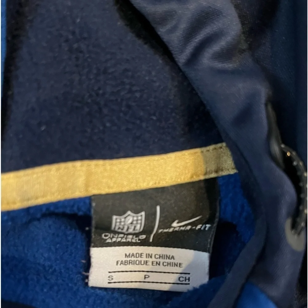 Nike thermal fit NFL colts hoodie adult SZ SM Navy sleeve & hood royal blue body